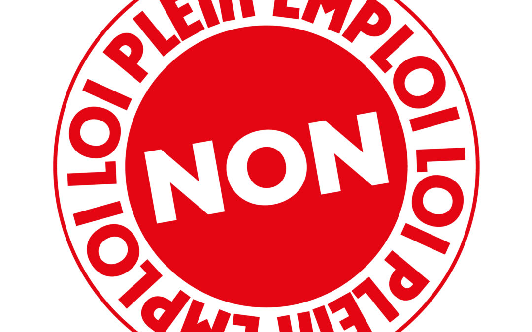 sticker non loi plein emploi rouge